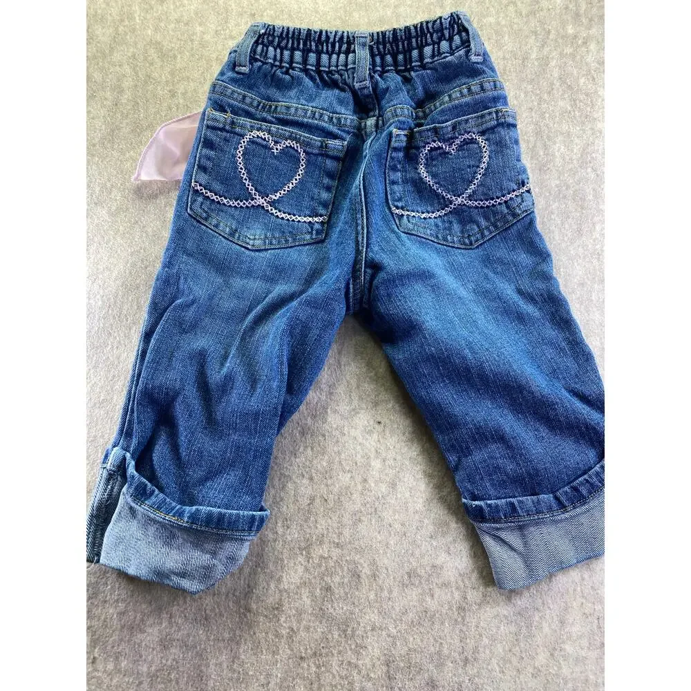 Baby Gap Blue Jeans Capris With an Attached Pink Belt Size 3T